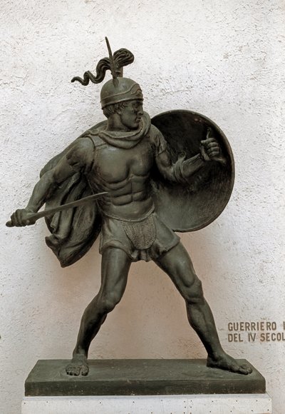 Romersk konst: bronsstaty av romersk krigare. 4:e århundradet f.Kr. Rom, museum för romersk civilisation av Roman