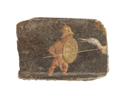 Romersk väggmålningsfragment, ca 1:a-2:a århundradet (fresk) av Roman