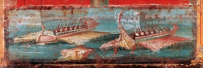 Romerska krigsskepp vid ingången till en hamn (fresk av Roman