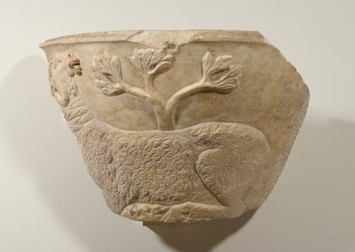 Sarkofagfragment, 300-talet (marmor) av Roman