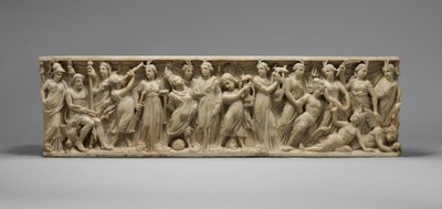 Sarkofag med tävlingen mellan muserna och sirenerna, sent 300-tal (marmor) av Roman