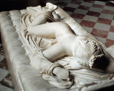 Sovande Hermafrodit (marmorskulptur, 2:a århundradet f.Kr.) av Roman
