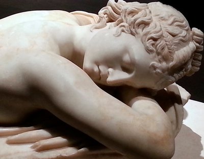 Sovande Hermafrodit: marmorskulptur, romersk konst av Roman