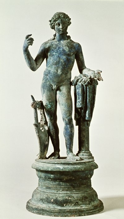 Staty av Apollo från House of Red Walls, Pompeji, c.30AD (brons) av Roman
