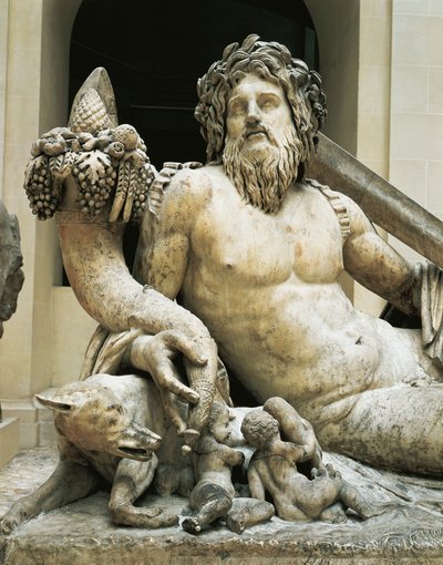 Staty som föreställer floden Tibern (marmor) av Roman
