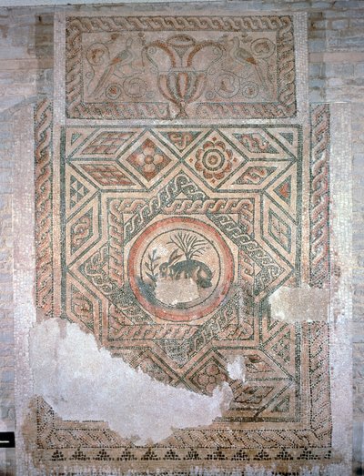 The Hare mosaic, 350 AD (mosaik) av Roman