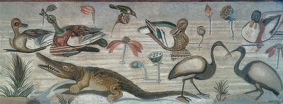 Djur i Nilen, från Faunens hus (Casa del Fauno), Pompeji av Roman