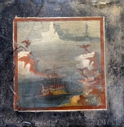 Ulysses gör motstånd mot sirenernas sånger (fresk) av Roman