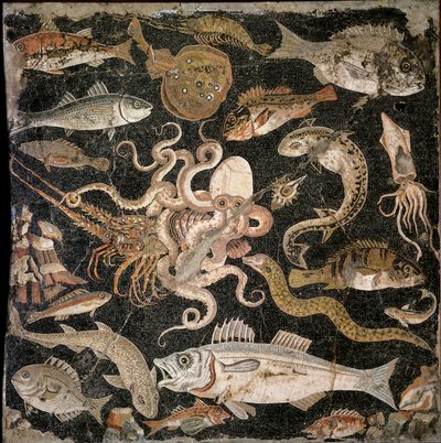 Undervattensvarelser, kopia av ett hellenistiskt original (mosaik) av Roman