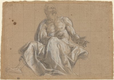 En äldre man i klassiskt draperi av Roman 18th Century