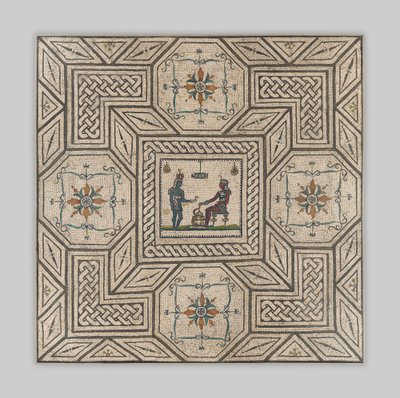 Mosaikbeläggning med egyptisk scen, ca 130-150 e.Kr. (sten och glas) av Roman Imperial Period