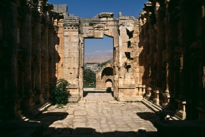 Bacchus tempel, detalj, utsikt från interiören, höga kejserliga perioden (27 f.Kr.-395 e.Kr.) av Roman Imperial Period