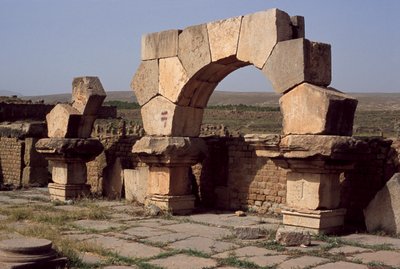 Utsikt över Sertius-marknaden, höga kejsarperioden (27 f.Kr.-395 e.Kr.) av Roman Imperial Period