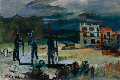 Bygger nya hus, 1933 av Roman Matveevich Semashkevich