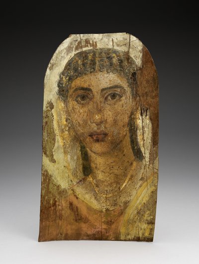 Mummy Portrait of a Young Woman, AD 1-100 (målat trä, vax och textil) av Roman Period Egyptian