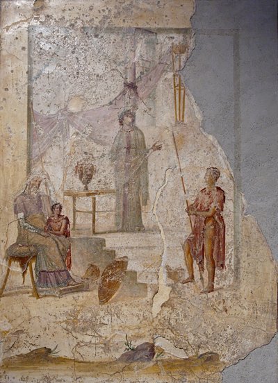 Cassandra förutspår Trojas undergång, 1st H. 1st cen. AD av Roman Pompeian wall painting