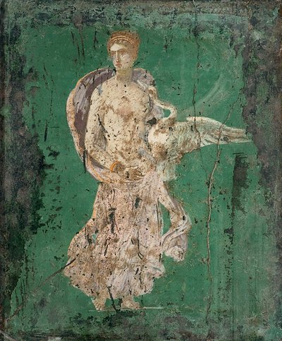 Leda och svanen, 1:a H. 1:a århundradet. AD. av Roman Pompeian wall painting.