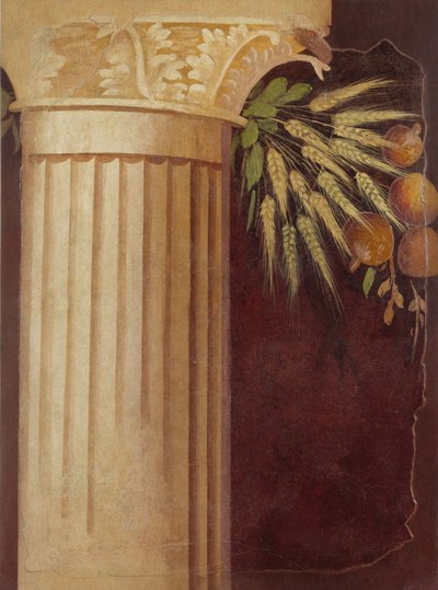 Väggmålningsfragment från peristylen av en villa i Boscoreale, c.50–40 f.Kr. av Roman Republican Period