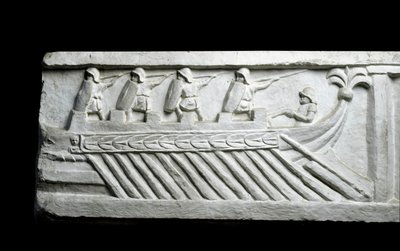 Ett krigsfartyg (låg relief) av Roman Roman