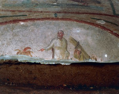 Dekorativ fresk-katakomber från Priscilla, Rom (UNESCO:s världsarvslista av Roman Roman