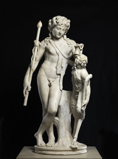 Dionysos med panna, AD 50-150 (marmor) av Roman Roman