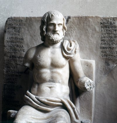 Euripides, grekisk tragisk poet. (romersk kejserlig marmor) Louvren, Paris. av Roman Roman