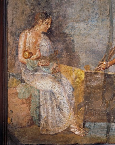 Fresk föreställande mamma som ammar sitt barn, från Pompei, Italien av Roman Roman