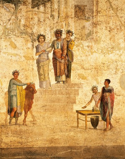 Fresk som porträtterar Jason och Pelias från Pompeji av Roman Roman