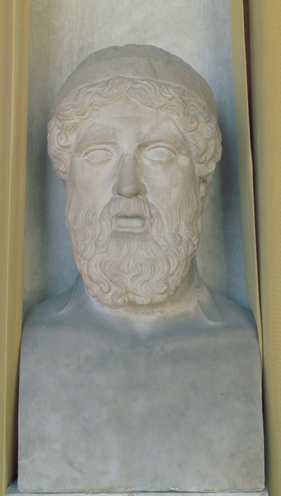 Hermetisk byst av Anacreon (marmor) av Roman Roman