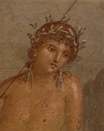 Italien, regionen Kampanien, Neapelprovinsen, Pompeji, Marco Lucrezios hus Frontone fresk föreställande Narcissus vid damm av Roman Roman