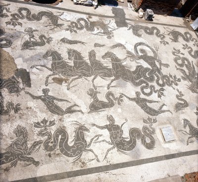 Ostia (Ostia) Ancient: mosaik av Neptunus bad. av Roman Roman