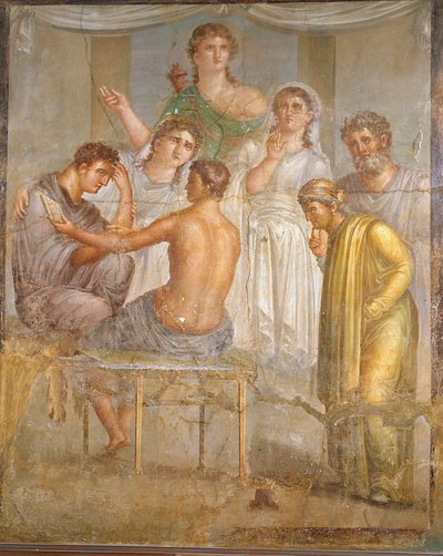 romersk civilisation. Admetus och Alcestis, fresk från basilikan Ercolano av Roman Roman