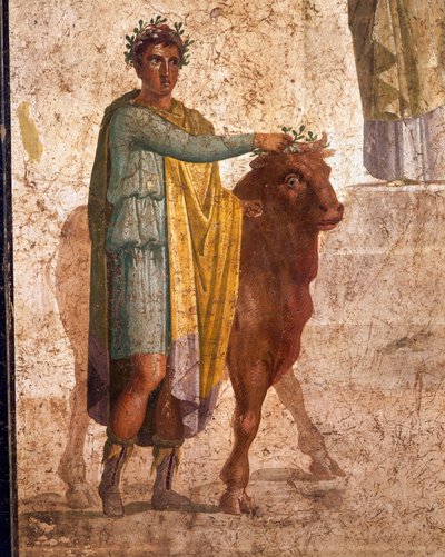 Romersk civilisation, fresk som porträtterar Jason och Pelias. Från Pompeji av Roman Roman