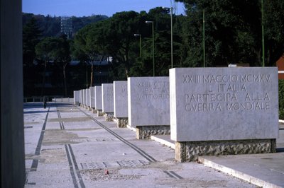Rom, Foro italico. Härlighetens gränd. Varje sten har en inskription som påminner om en seger. av Roman Roman