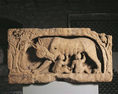 Romulus och Remus (kalksten) av Roman Roman