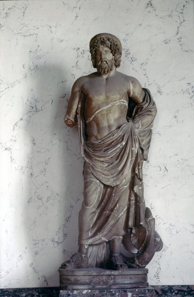 Staty av Asclepius, medicinens gud i den romerska religionen. Louvren, Paris. av Roman Roman