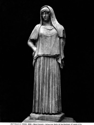 Staty av Hestia (marmor) av Roman Roman