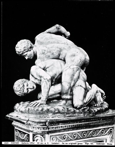 The Wrestlers, efter ett grekiskt original från 300-talet f.Kr. (marmor) (s/v foto) (se även 31428 av Roman Roman