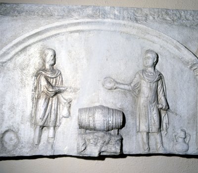 Vinhandlarskylt under romartiden. Ostia Museum (Ostia) av Roman Roman