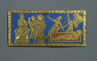 Fördömelse och martyrskap av Saint Lawrence, c.1180 av Romanesque