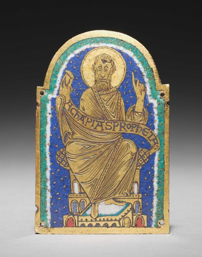 Tavla: Sittande profet från en relikvieskrin: Achapias av Romanesque