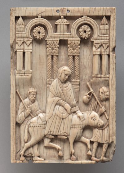 Tavla: Resan till Betlehem, ca 1100-1120 av Romanesque