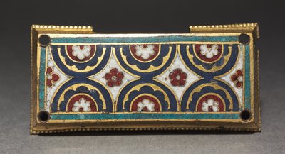 Plack, troligen från en relikvieskrin, ca 1180-1190 (förgylld koppar, champlevé och cloisonnéemalj) av Romanesque
