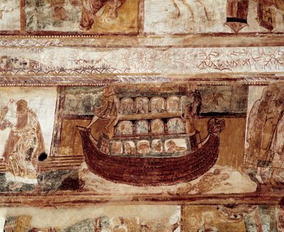 Noas båge (fresk i taket) av Romanesque