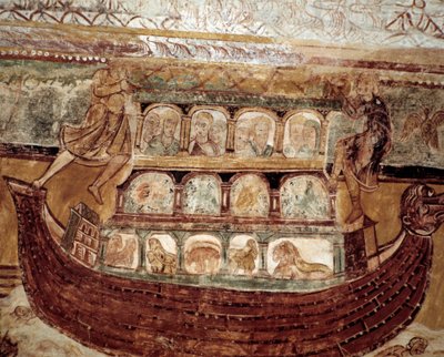 Noas båge (fresk i taket) av Romanesque