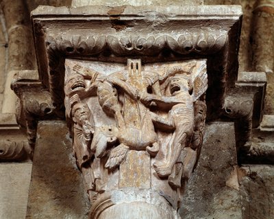 Visionen av den helige Antonius av Padua (snickrad huvudstad) av Romanesque