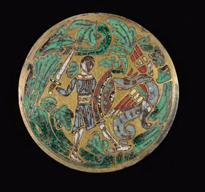 Krigare som kämpar mot en drake, ca 1170-1180 av Romanesque