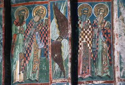 Detalj av målning, södra absiden av kyrkan av Romanian School