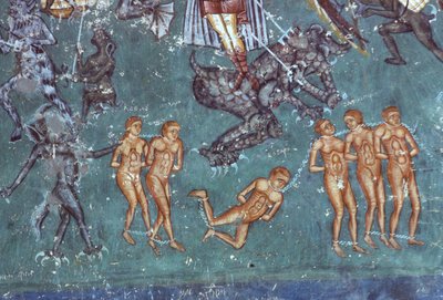 The Damned, detalj från The Last Judgement, 1547-50 av Romanian School