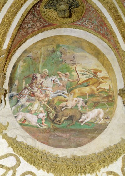 Vindarnas kammare, hjort- och vildsvinsjakt av Romano Giulio